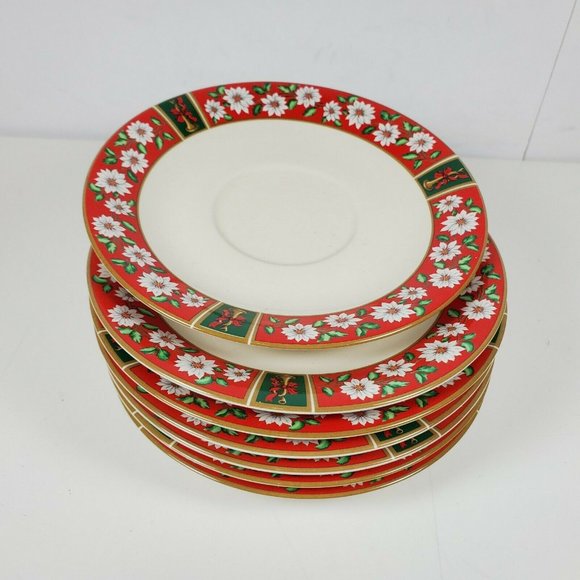 Charlton Hall Christmas 7 seven saucers - Picture 2 of 5